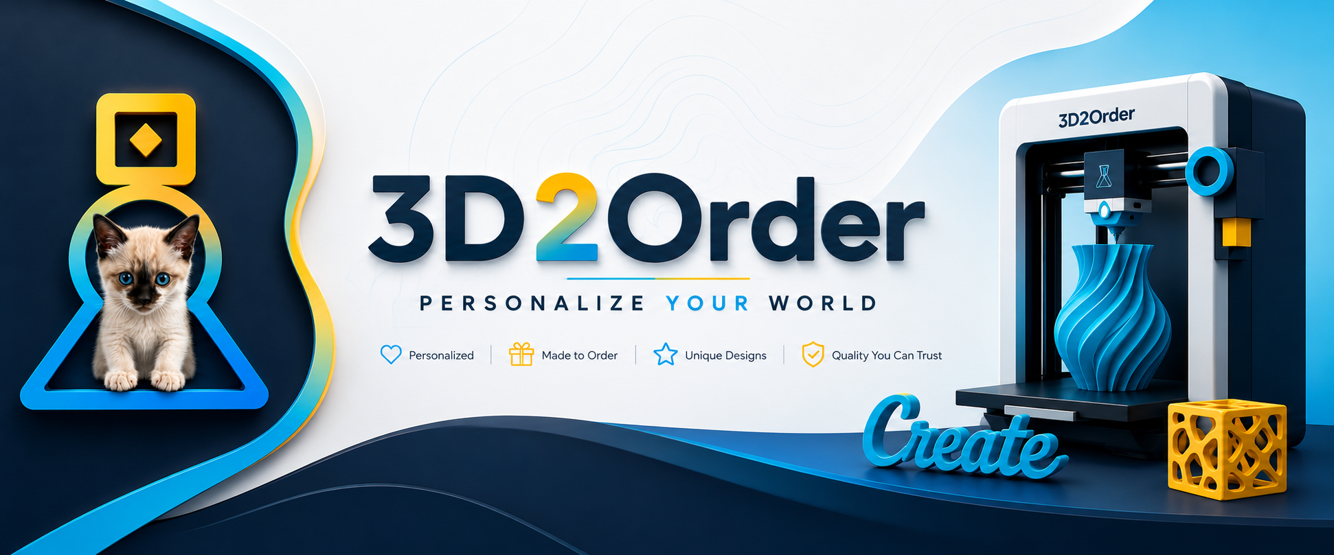 3D2Order personalized 3D printed products banner
